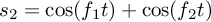 $s_2 = \cos(f_1
      t) + \cos(f_2 t)$